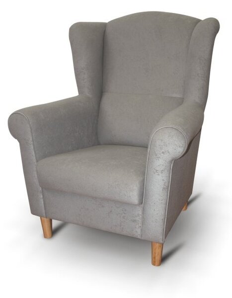 Křeslo ušák v moderním látkovém provedení šedá CHARLOT